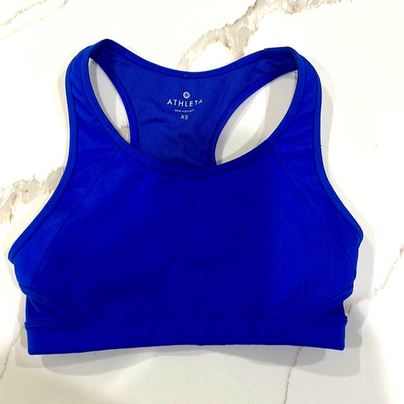 Athleta blue sports bra with cute back - Picture 2 of 2